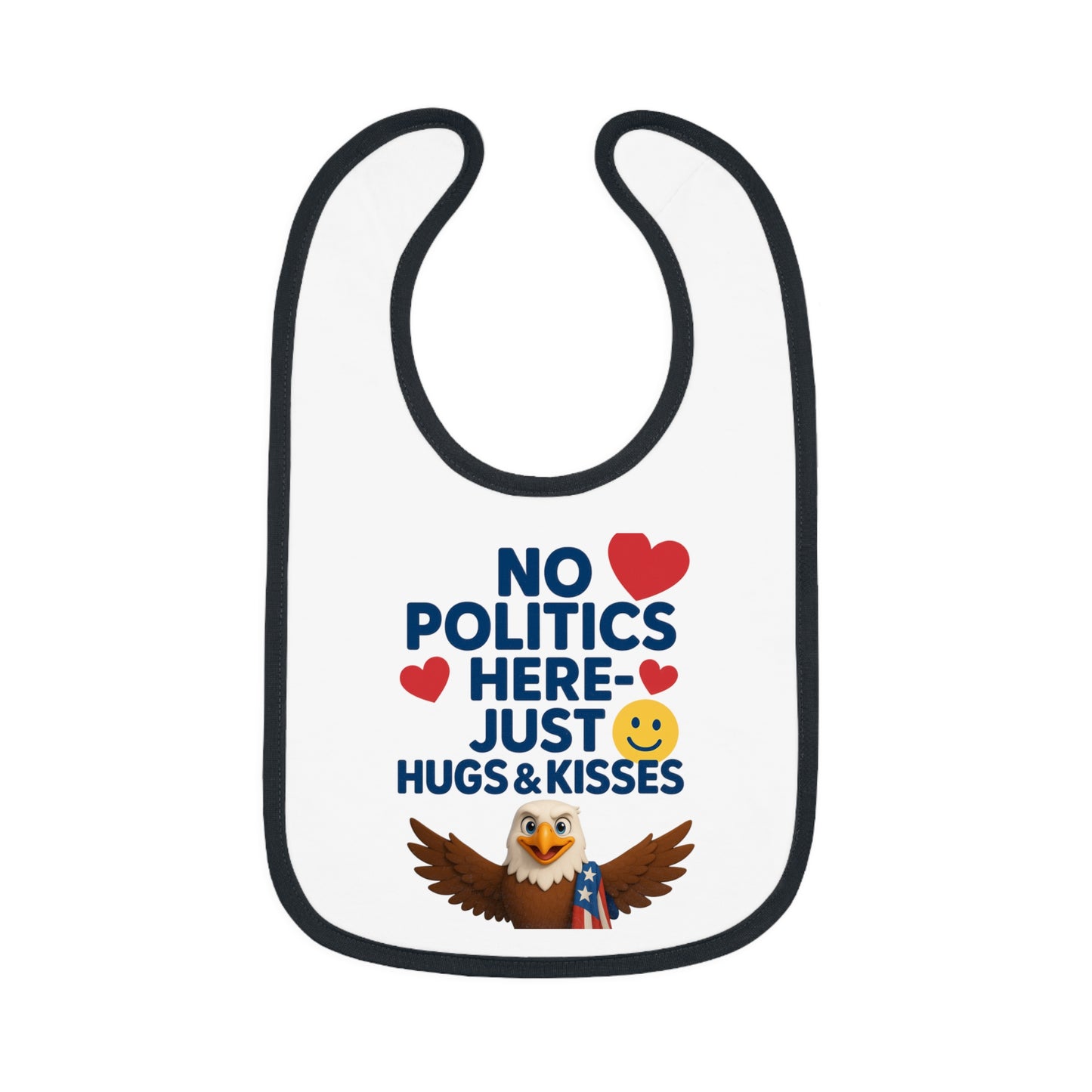 Cute Baby Bib with Adorable Eagle Design | No Politics Here Just Hugs & Kisses | Ideal for Baby Showers, Birthdays, Everyday Use, New [...]