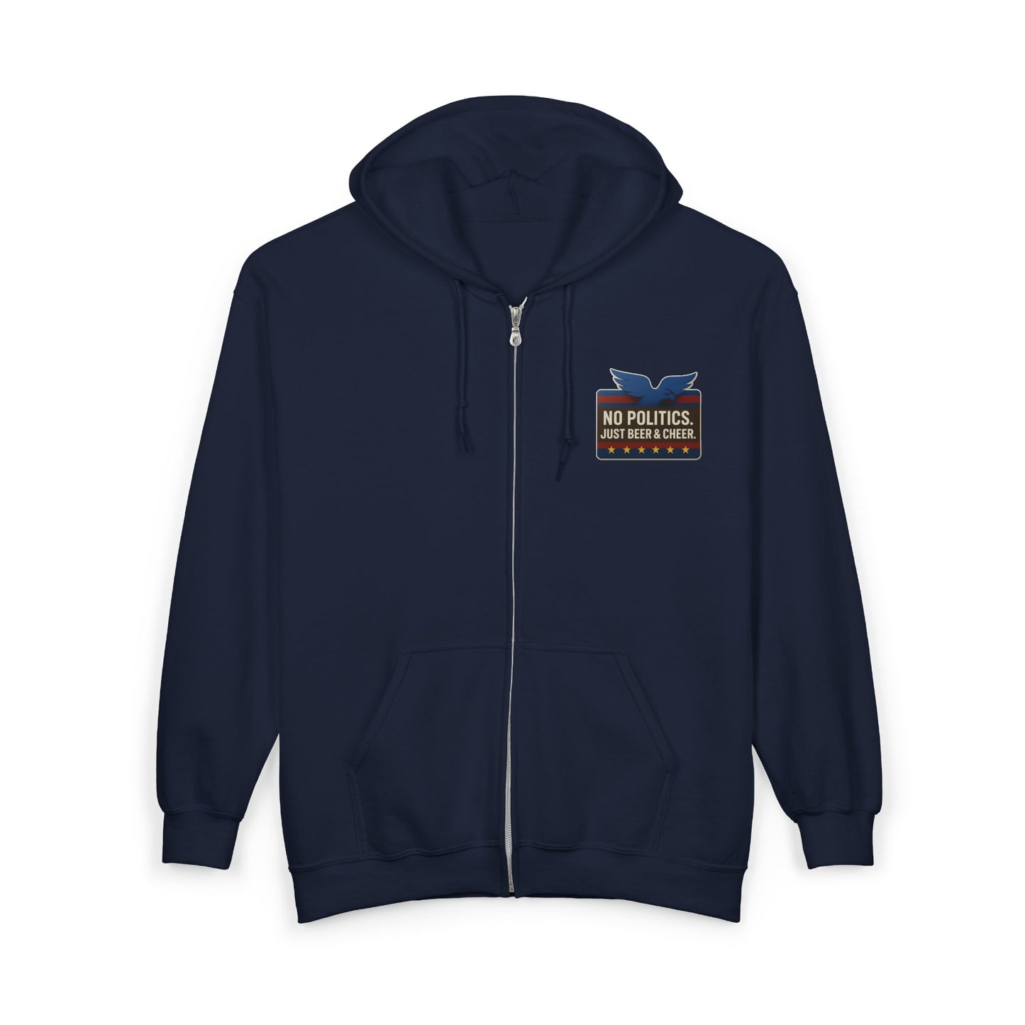 No Politics Full Zip Hoodie - Unisex Heavy Blend, Casual Wear, Ideal for Everyday Use, Perfect for Gifts, Coziness for All Occasions