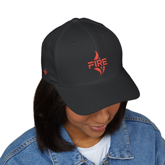 Fire Embroidered Closed-Back Cap | Trendy Hat for Warm Days, Outdoor Adventures, Gifts for Him/Her, Summer Style