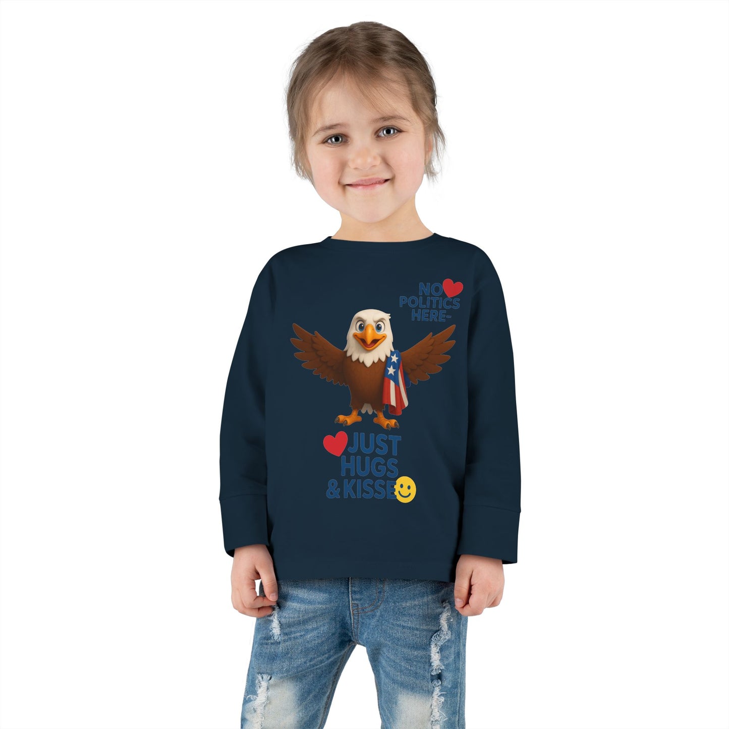 Cute Toddler Long Sleeve Tee with Fun Eagle Design | Perfect for Playdates, Family Events, Holidays, Kids' Parties, Gifts