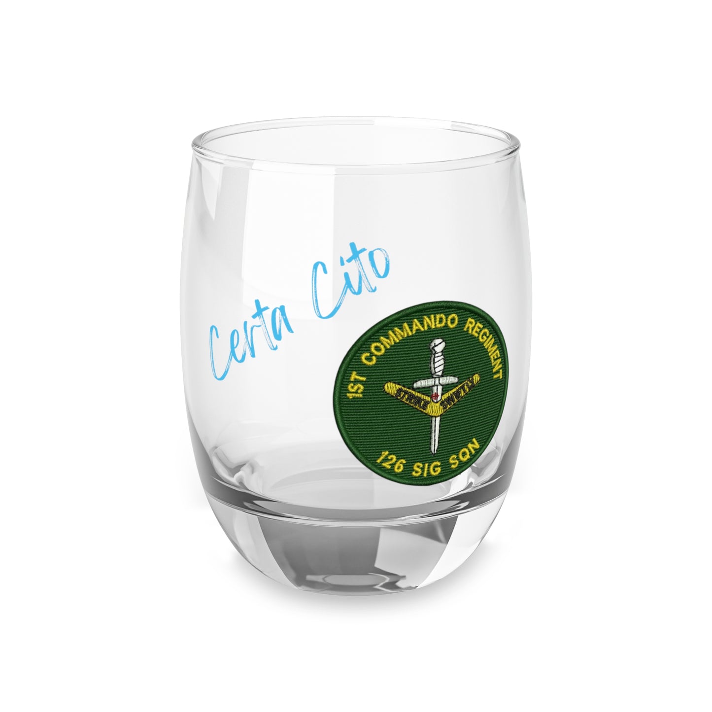 126 Sig Sqn 90's Era Patch Whiskey Glass