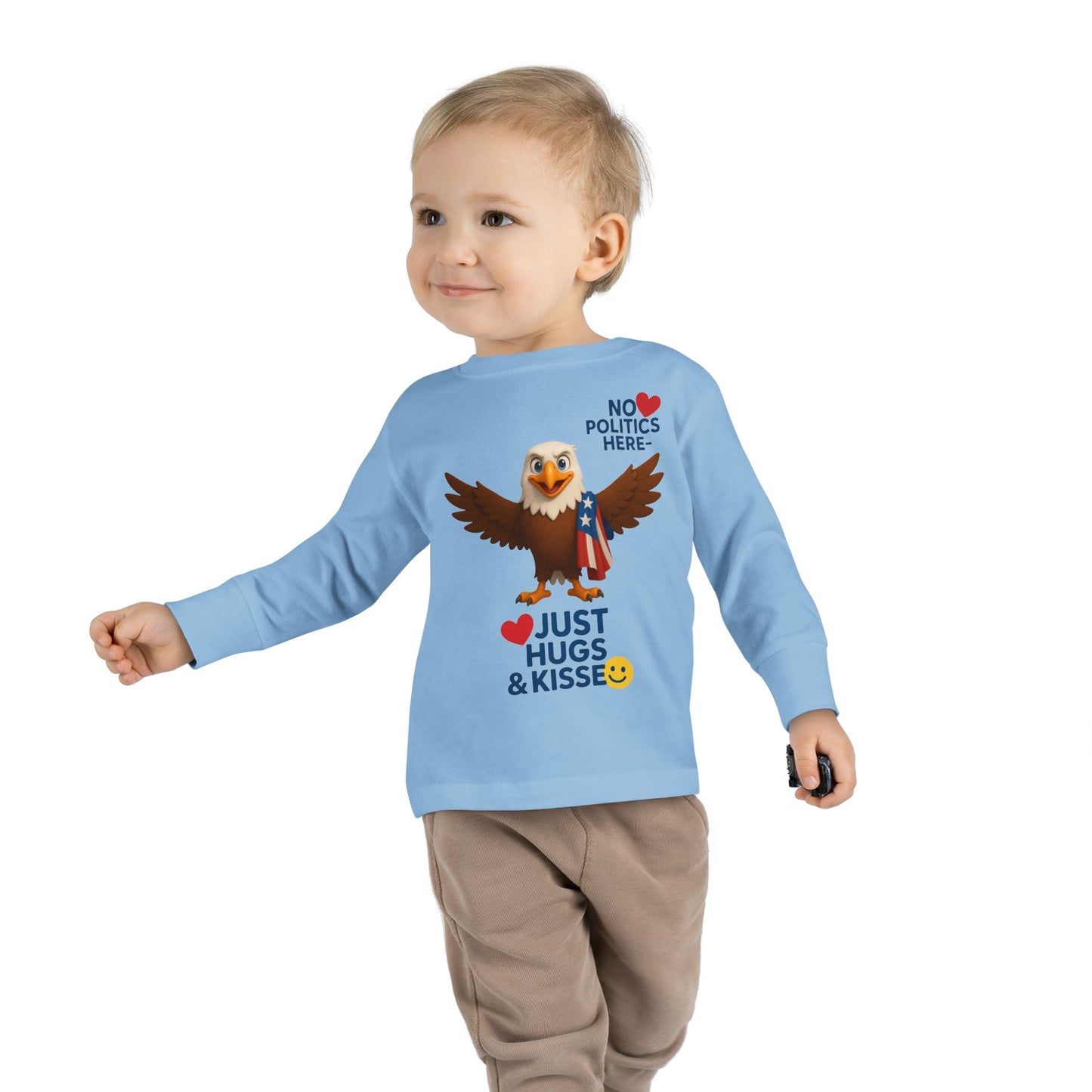 Cute Toddler Long Sleeve Tee with Fun Eagle Design | Perfect for Playdates, Family Events, Holidays, Kids' Parties, Gifts