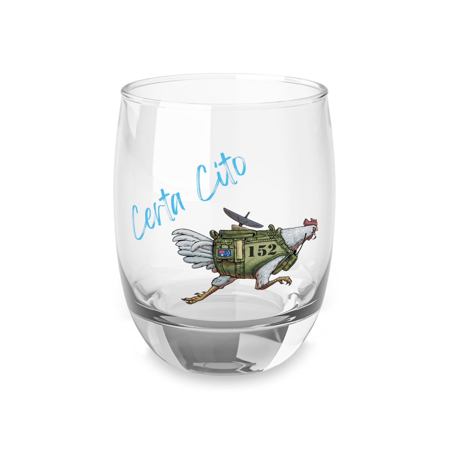 152 Sig Sqn Battle Chook Whiskey Glass