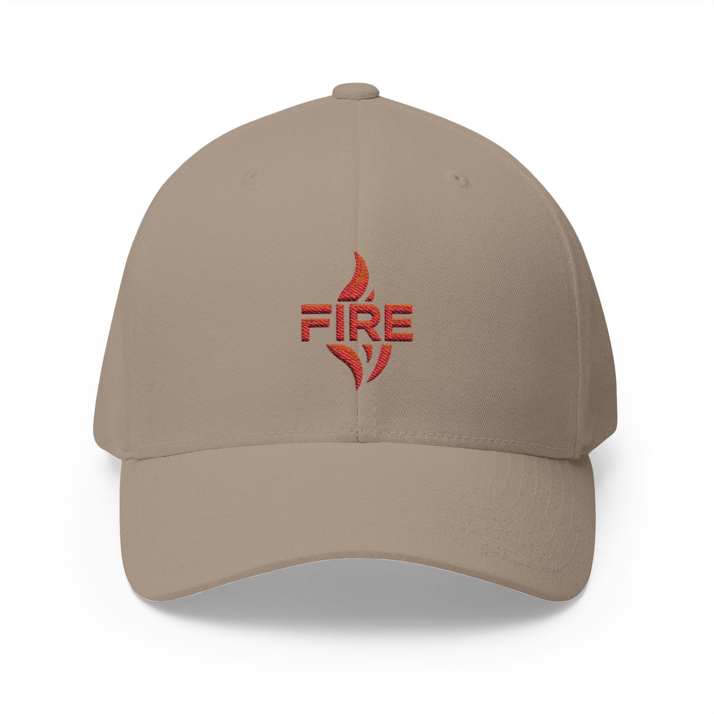 Fire Embroidered Closed-Back Cap | Trendy Hat for Warm Days, Outdoor Adventures, Gifts for Him/Her, Summer Style