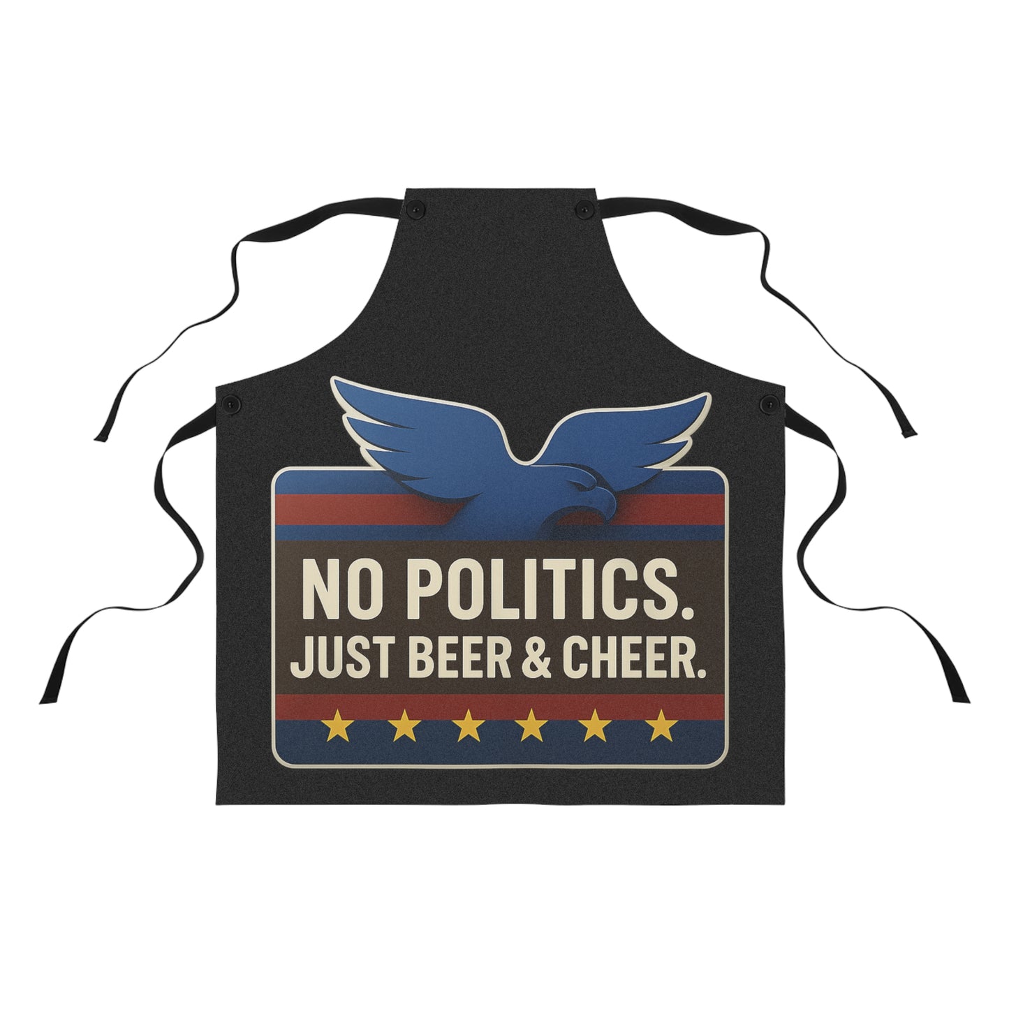 Patriotic Chef Apron, Beer Lover's Gift, BBQ Essentials, Party Accessory, No Politics Just Beer & Cheer
