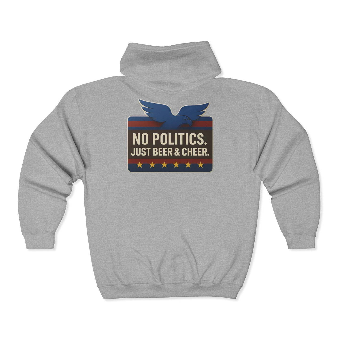 No Politics Full Zip Hoodie - Unisex Heavy Blend, Casual Wear, Ideal for Everyday Use, Perfect for Gifts, Coziness for All Occasions