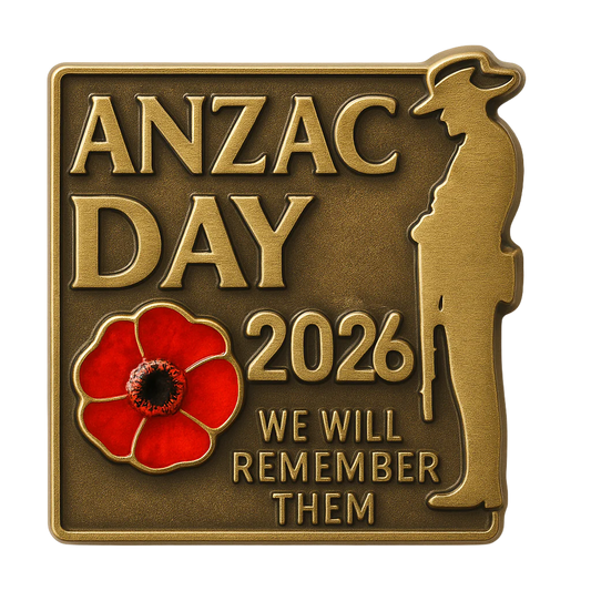 ANZAC DAY 2026 COMMEMORATIVE PIN – “WE WILL REMEMBER THEM”