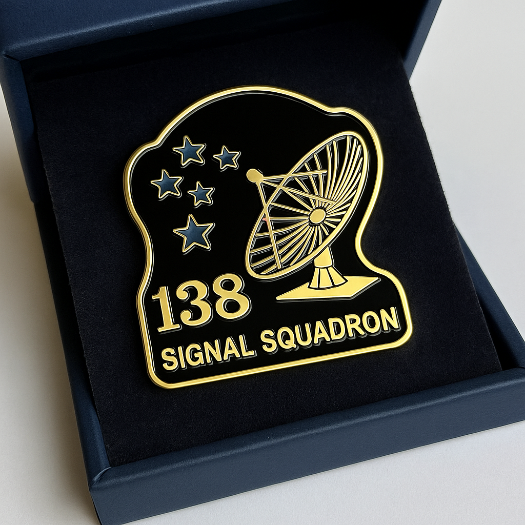 📡 138 SIGNAL SQUADRON – “SATELLITE OPS” HARD ENAMEL PIN
