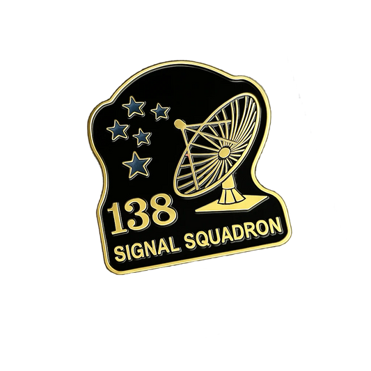 📡 138 SIGNAL SQUADRON – “SATELLITE OPS” HARD ENAMEL PIN
