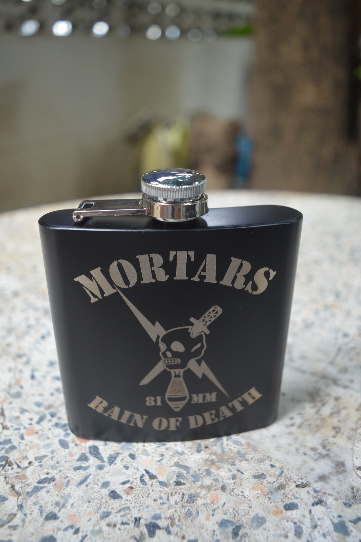 MUR Mortars Platoon Custom Laser-Engraved Flask [CT BLACK]