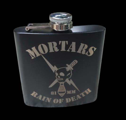MUR Mortars Platoon Custom Laser-Engraved Flask [CT BLACK]