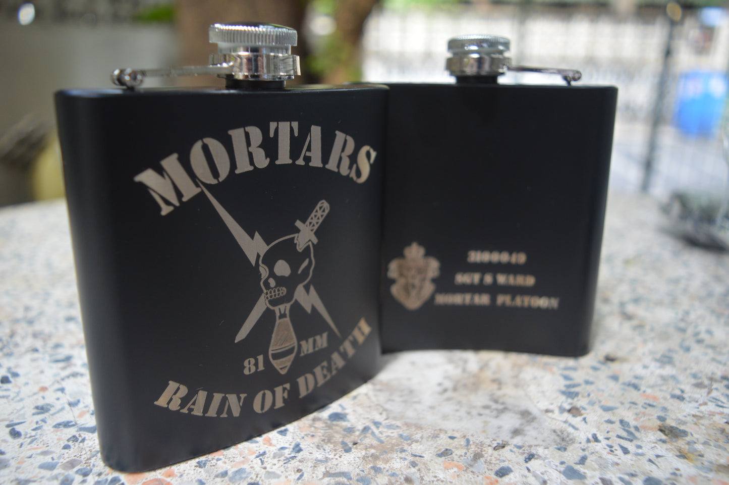 MUR Mortars Platoon Custom Laser-Engraved Flask [CT BLACK]