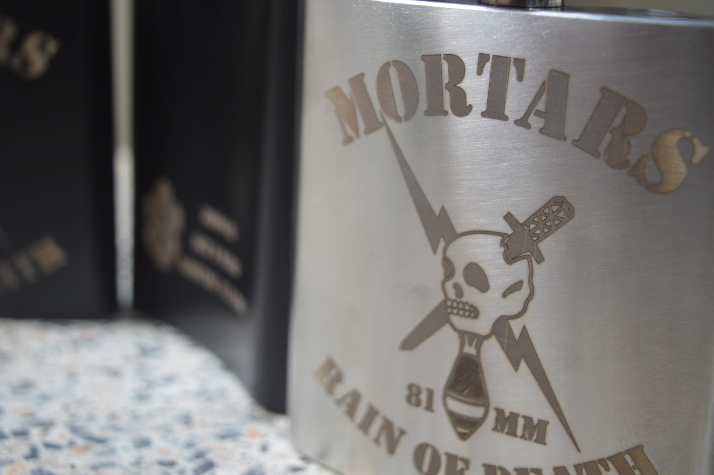 MUR Mortars Platoon Custom Laser-Engraved Flask (Stainless Steel)