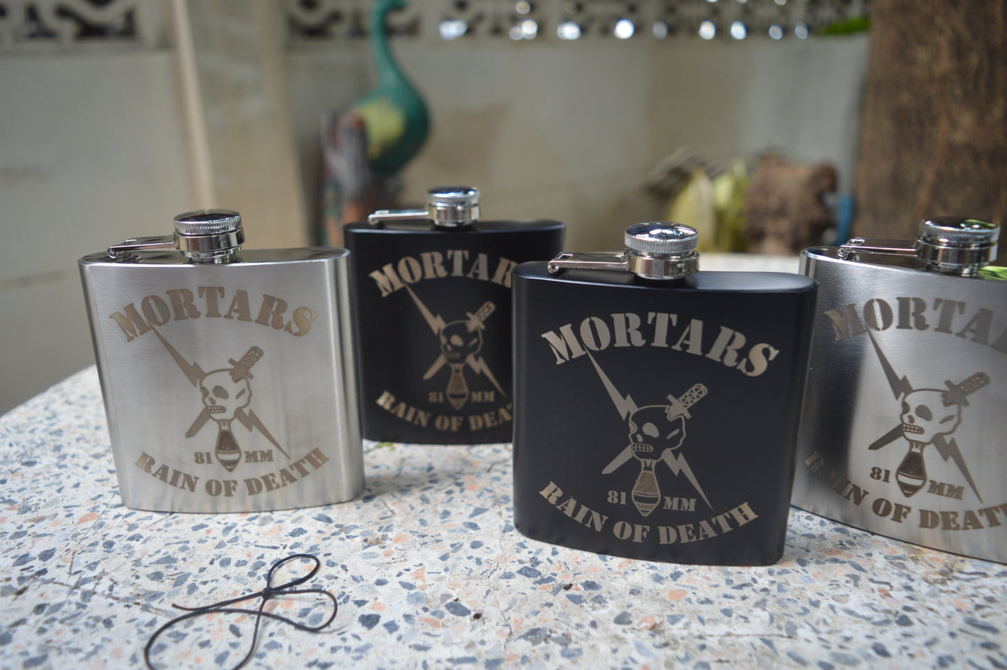MUR Mortars Platoon Custom Laser-Engraved Flask (Stainless Steel)