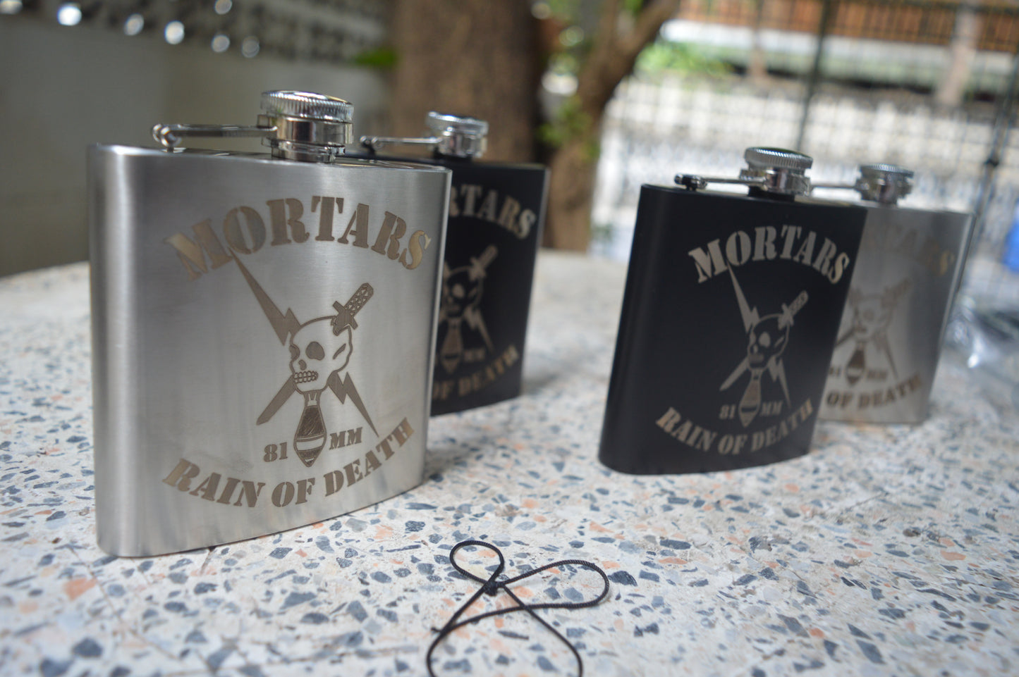 MUR Mortars Platoon Custom Laser-Engraved Flask (Stainless Steel)