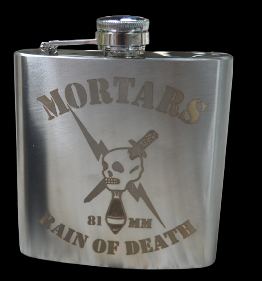 MUR Mortars Platoon Custom Laser-Engraved Flask (Stainless Steel)