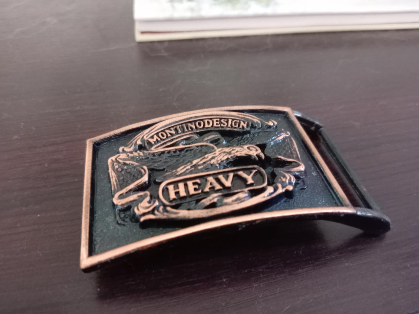 MontinoDesign “Heavy” Eagle Belt Buckle – Rare Vintage Look – Solid Brass Finish